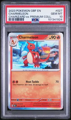 2023 POKEMON OBF EN-OBSIDIAN FLAMES 027 CHARMELEON CHARIZARD PREMIUM COLL PSA 10 - Image 1