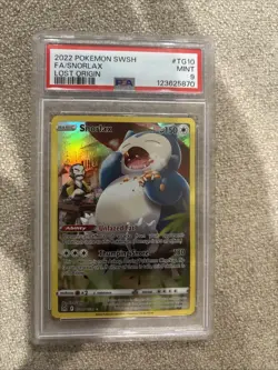 2022 POKEMON SWSH LOST ORIGIN #TG10/TG30 SNORLAX FULL ART TRAINER GALLERY PSA 9 - Image 1