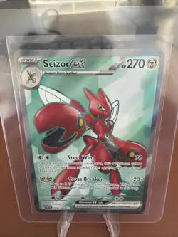 Pokemon TCG Scizor EX Temporal Forces Ultra Rare Full Art 195/162 NM - Image 1