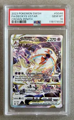 PSA 10 GEM MINT Pokemon Deoxys VSTAR GG46 2023 SWSH Crown Zenith FA Full Art New - Image 1