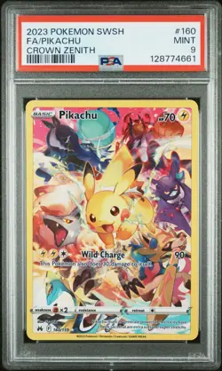 Pokemon Pikachu 160/159 Full Art Secret Rare Crown Zenith 2023 PSA 9 MINT - Image 1