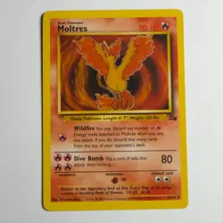 Pokemon TCG Moltres Non Holo Rare Fossil Set 27/62 WOTC Vintage 1999 - Image 1