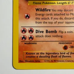 Pokemon TCG Moltres Non Holo Rare Fossil Set 27/62 WOTC Vintage 1999 - Image 5
