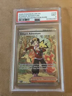 2025 POKEMON DESTINED RIVALS ETHANS ADVENTURE - SIR - #236/182 - PSA 9 - Image 1