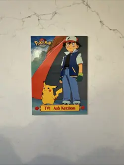 1999 Topps Pokemon TV Animation Edition Series 1 #TV1 Ash Ketchum - Image 1