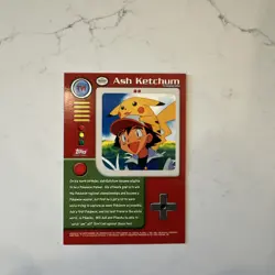 1999 Topps Pokemon TV Animation Edition Series 1 #TV1 Ash Ketchum - Image 2