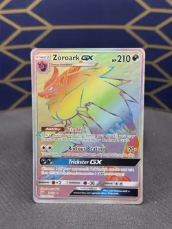 Pokemon TCG Zoroark GX Shining Legends Holo Card 77/73 Rainbow Pokemon TCG NM - Image 1