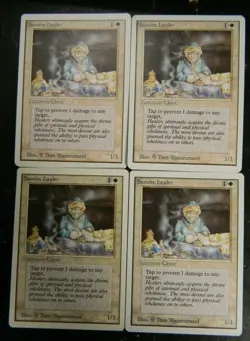 Vintage MTG Unlimited Samite Healer x4 White Common Card Excellent - Image 1
