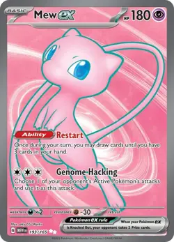 Pokemon Mew EX TCG Full Art Ultra Rare Holo Card 193/165 Scarlet & Violet 151 - Image 1