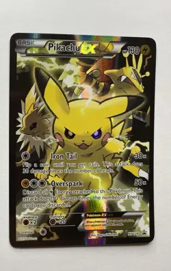 Pikachu EX XY124 XY Black Star Promo Holo Art Pokemon Card LP - Image 2