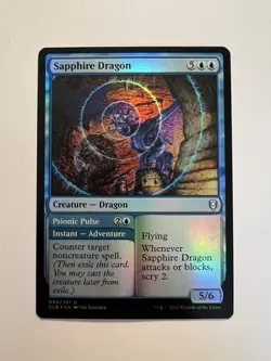 Sapphire Dragon / Psionic Pulse - FOIL - MTG CLB: Battle for Baldur's Gate - NM - Image 1