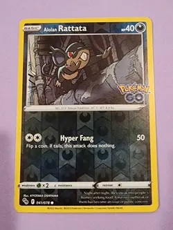 2022 Alolan Rattata 41/78 - Reverse Holo - Pokemon Go - NM/Mint Pokemon TCG - Image 1