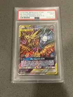 PSA 9 Pokemon TCG Moltres & Zapdos & Articuno GX Hidden Fates SM210 Promo - Image 1