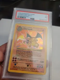 1999 Pokemon Game Base Set Charizard shadowless HOLO PSA 7 - Image 2