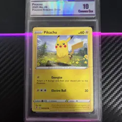 CC&G 8.5 Pikachu Gem Mint 049/203 SWSH Evolving Skies Pokemon 2021 - Image 1
