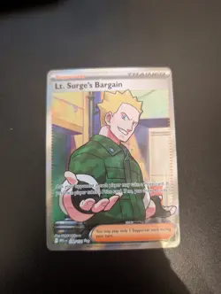 Pokemon TCG Lt. Surge's Bargain Full Art Holo Rare 170/132 Mega Evolutions M/NM - Image 1
