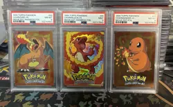 PSA 8, 9 Charizard Charmeleon Charmander Rainbow Foil Movie Edt Pokemon E6 TOPPS - Image 1