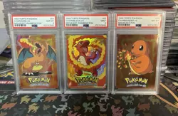 PSA 8, 9 Charizard Charmeleon Charmander Rainbow Foil Movie Edt Pokemon E6 TOPPS - Image 2