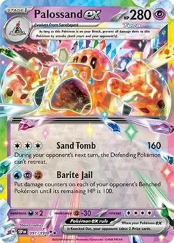 Palossand ex 091/191 Double Rare Pokemon Surging Sparks SV8 NM IN HAND - Image 1