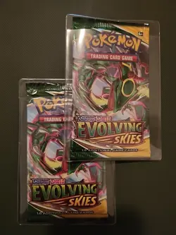 Evolving Skies Booster Pack Sword & Shield Pokemon New/Sealed (2 Packs) - Image 1