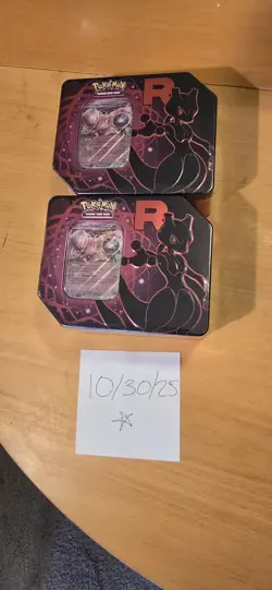 Pokemon TCG Team Rocket MewTwo EX Tin Destined Rivals - Image 1
