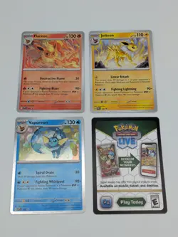 Prismatic Evolutions Poster Promo Cards Set 167 Flareon 168 Vaporeon 169 Jolteon - Image 1