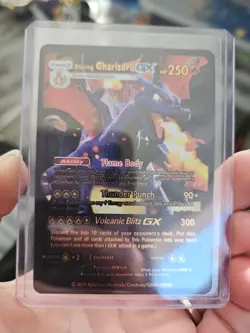 Shining Charizard GX Black Foil Fan Art Vinyl Textured Collector Pokemon Card - Image 1