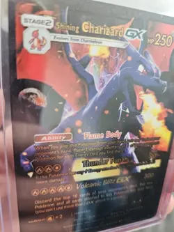 Shining Charizard GX Black Foil Fan Art Vinyl Textured Collector Pokemon Card - Image 3