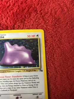Ditto 3/62 Fossil Holo Wotc Pokemon Card Vintage 1999 Played - Image 2