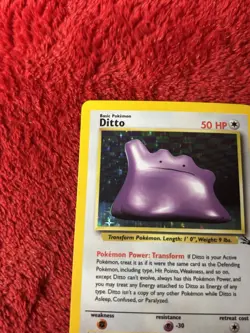 Ditto 3/62 Fossil Holo Wotc Pokemon Card Vintage 1999 Played - Image 3