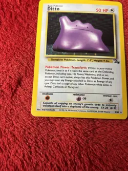 Ditto 3/62 Fossil Holo Wotc Pokemon Card Vintage 1999 Played - Image 4