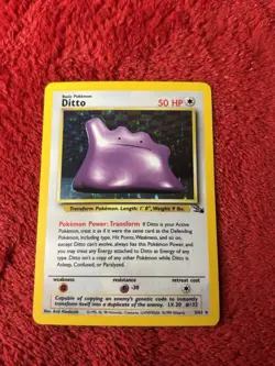 Ditto 3/62 Fossil Holo Wotc Pokemon Card Vintage 1999 Played - Image 5