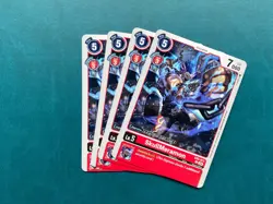 SkullMeramon EX8-013 Playset Chain of Liberation Digimon Card Game x4 - Image 1