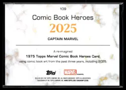 2025 1975 Topps Marvel Comics Captain Marvel Heroes #109 - Image 2