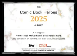 2025 1975 Topps Marvel Comics Jubilee Heroes #123 - Image 2