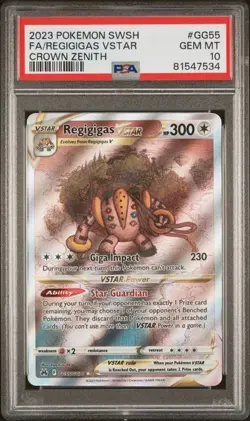 PSA 10 Regigigas VSTAR GG55/GG70 Pokemon Crown Zenith Galarian Gallery Gem Mint - Image 1