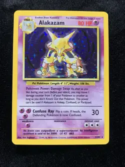 Pokemon Alakazam TCG 1/102 Base Set Holo Rare Unlimited - Image 1