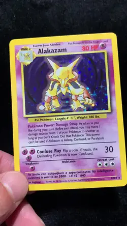 Pokemon Alakazam TCG 1/102 Base Set Holo Rare Unlimited - Image 2