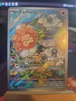 Pokemon TCG Castform Sunny Form Illustration Surging Sparks 195/191 NM - Image 1