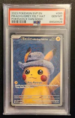 2023 Pokemon SVP EN-SV Black Star Promo #085 Pikachu with Grey Felt Hat PSA 10 - Image 1