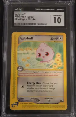 Igglybuff Pokemon (2003) Skyridge 67/144 CGC 10 MINT Common WOTC - Image 1
