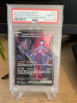 Pokemon 2025 Team Rockets Mewtwo ex 231/182 SIR Destined Rivals GEM MINT PSA 10 - Image 1