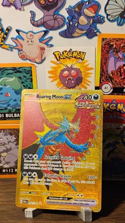 Roaring Moon ex 262/182 Gold Secret Rare Pokemon 2023 Paradox Rift NM/M - Image 1