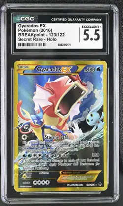 CGC 5.5 Gyarados EX 2016 BREAKpoint 123/122 Secret Rare Holo Pokemon Card - Image 1