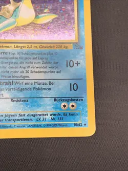 Lapras 10/62 Fossil Holo Rare- German Language Pokemon Card - Image 5