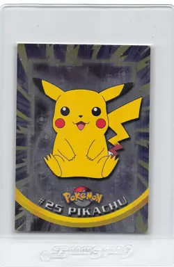 PIKACHU #25 - BLUE LOGO - SILVER HOLO - SERIES 1 - TOPPS POKEMON CARD - LP/MP - Image 1