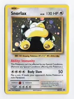 Snorlax XY179 Black Star Promo SWIRL English Pokemon TCG Card LP - Image 1
