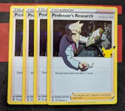Pokemon Professor's Research Holo Rare x4 NM Playset Trainer Card 023/025 - Image 1