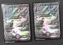 2x Swamp #272 Borderless Foil NM MTG Innistrad Crimson Vow Basic Land - Image 1