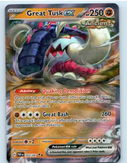Pokemon TCG - Great Tusk ex 53/91 - SV: Paldean Fates - Near Mint - Image 1